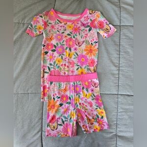 Little Sleepies Toddler Girl Butterfly Blooms Pajama Short Set- Size 3T